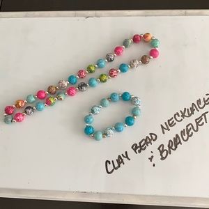 Clay bead multicolored necklace